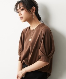 <大きいサイズ>綿100%パフスリーブカットソートップス シックスタイル