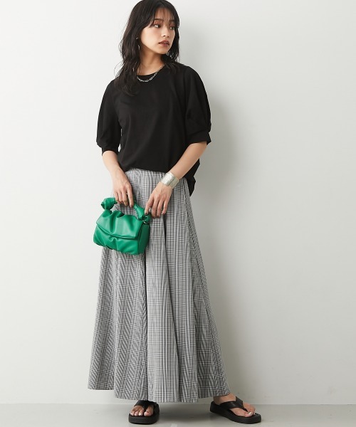 CHIC STYLE(シックスタイル)の「<大きいサイズ>綿100%パフスリーブカットソートップス シックスタイル(Tシャツ/カットソー・レディース・ブラウン/ブラック・4/5/7/8/3/6/2)」の14枚目の写真