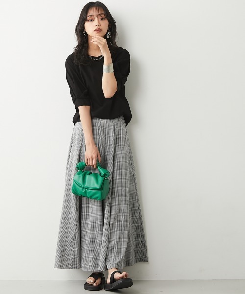 CHIC STYLE(シックスタイル)の「<大きいサイズ>綿100%パフスリーブカットソートップス シックスタイル(Tシャツ/カットソー・レディース・ブラウン/ブラック・4/5/7/8/3/6/2)」の13枚目の写真