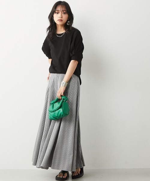 CHIC STYLE(シックスタイル)の「<大きいサイズ>綿100%パフスリーブカットソートップス シックスタイル(Tシャツ/カットソー・レディース・ブラウン/ブラック・4/5/7/8/3/6/2)」の12枚目の写真