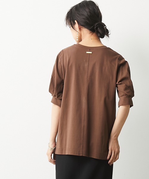 CHIC STYLE(シックスタイル)の「<大きいサイズ>綿100%パフスリーブカットソートップス シックスタイル(Tシャツ/カットソー・レディース・ブラウン/ブラック・4/5/7/8/3/6/2)」の22枚目の写真