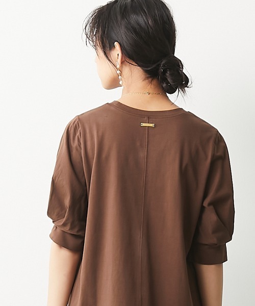 CHIC STYLE(シックスタイル)の「<大きいサイズ>綿100%パフスリーブカットソートップス シックスタイル(Tシャツ/カットソー・レディース・ブラウン/ブラック・4/5/7/8/3/6/2)」の7枚目の写真