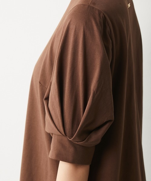 CHIC STYLE(シックスタイル)の「<大きいサイズ>綿100%パフスリーブカットソートップス シックスタイル(Tシャツ/カットソー・レディース・ブラウン/ブラック・4/5/7/8/3/6/2)」の18枚目の写真