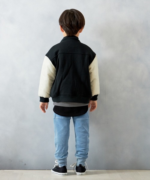 MAKE YOUR DAY（メイクユアデイ）の「無地スタジャン■80～140cm（スタジャン・キッズ・カーキ/その他/ブラック・80/90/100/110/120/130/140）」の6枚目の写真