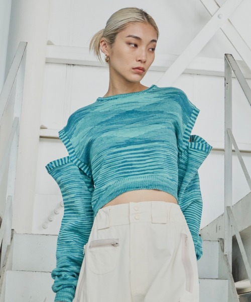 FIG&VIPER（フィグアンドバイパー）の「袖取り外し3WAYニットトップス（ニット/セーター・レディース・ブラック/ピンク/ブルー・FREE）」の3枚目の写真