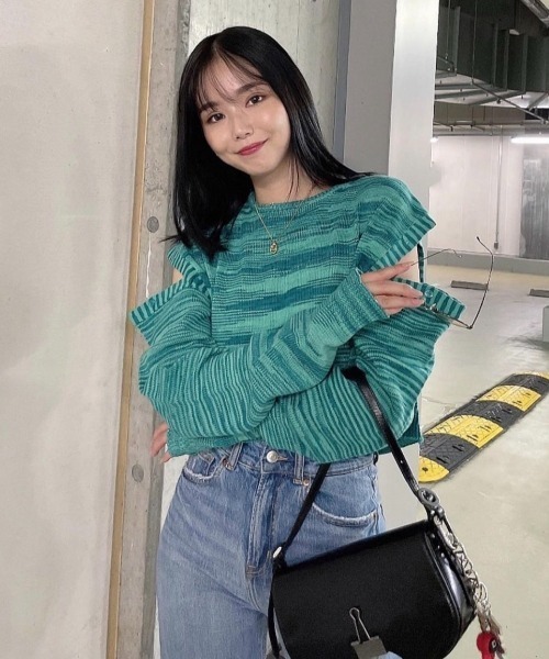 FIG&VIPER（フィグアンドバイパー）の「袖取り外し3WAYニットトップス（ニット/セーター・レディース・ブラック/ピンク/ブルー・FREE）」の5枚目の写真