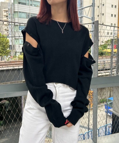 セール】袖取り外し3WAYニットトップス（ニット/セーター