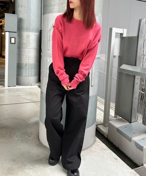 FIG&VIPER（フィグアンドバイパー）の「袖取り外し3WAYニットトップス（ニット/セーター・レディース・ブラック/ピンク/ブルー・FREE）」の10枚目の写真