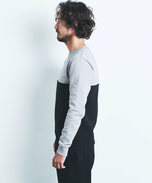 Magine（マージン）の「BACK BRASHED URAKE 2TONE P/O SWEAT L/S:裏毛裏起毛 2トーン プルオーバースウェット 22AW（スウェット・メンズ・ホワイト/グレー/オリーブ/グレイッシュベージュ・44/46/48）」の20枚目の写真