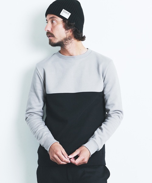 Magine（マージン）の「BACK BRASHED URAKE 2TONE P/O SWEAT L/S:裏毛裏起毛 2トーン プルオーバースウェット 22AW（スウェット・メンズ・ホワイト/グレー/オリーブ/グレイッシュベージュ・44/46/48）」の10枚目の写真
