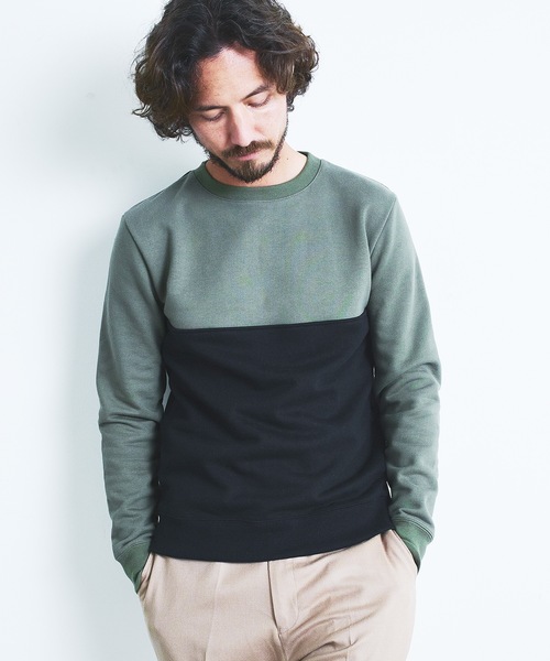 Magine（マージン）の「BACK BRASHED URAKE 2TONE P/O SWEAT L/S:裏毛裏起毛 2トーン プルオーバースウェット 22AW（スウェット・メンズ・ホワイト/グレー/オリーブ/グレイッシュベージュ・44/46/48）」の18枚目の写真