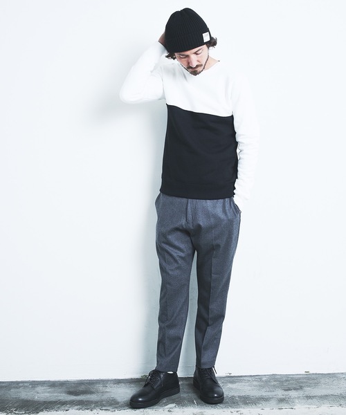 Magine（マージン）の「BACK BRASHED URAKE 2TONE P/O SWEAT L/S:裏毛裏起毛 2トーン プルオーバースウェット 22AW（スウェット・メンズ・ホワイト/グレー/オリーブ/グレイッシュベージュ・44/46/48）」の22枚目の写真