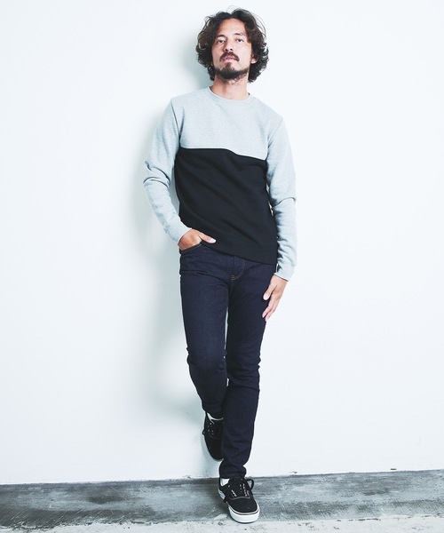 Magine（マージン）の「BACK BRASHED URAKE 2TONE P/O SWEAT L/S:裏毛裏起毛 2トーン プルオーバースウェット 22AW（スウェット・メンズ・ホワイト/グレー/オリーブ/グレイッシュベージュ・44/46/48）」の11枚目の写真