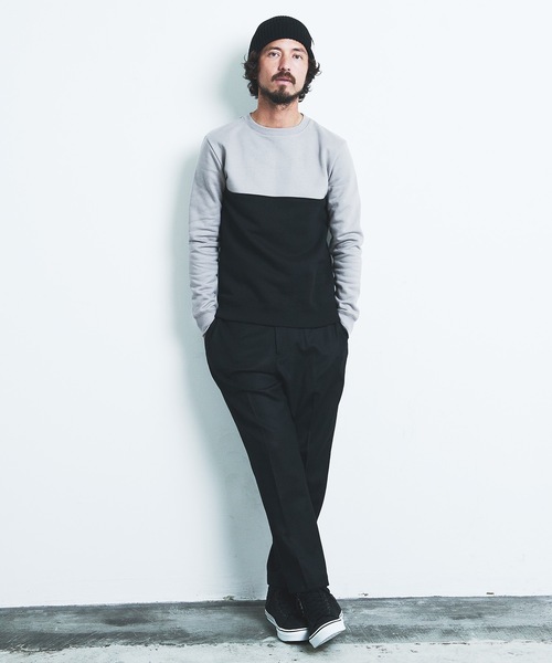 Magine（マージン）の「BACK BRASHED URAKE 2TONE P/O SWEAT L/S:裏毛裏起毛 2トーン プルオーバースウェット 22AW（スウェット・メンズ・ホワイト/グレー/オリーブ/グレイッシュベージュ・44/46/48）」の19枚目の写真