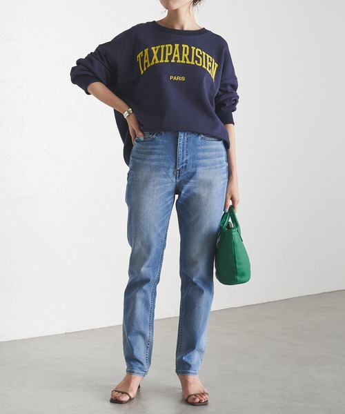 COLLAGE GALLARDAGALANTE（コラージュガリャルダガランテ）の「TAXIプリント/ロゴスウェット（スウェット・レディース・ネイビー・FREE）」の6枚目の写真