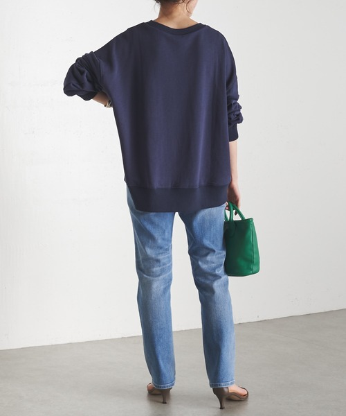 COLLAGE GALLARDAGALANTE（コラージュガリャルダガランテ）の「TAXIプリント/ロゴスウェット（スウェット・レディース・ネイビー・FREE）」の12枚目の写真