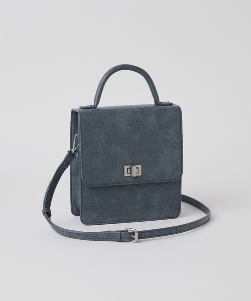 【THEAIRTOWN】SOCIETY EYELET BAG 2カラー ショルダーバッグ セール】Synthetic Leather Zip Pocket Shoulder Bag / 合成皮革