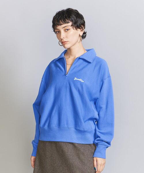 Champion（チャンピオン）の「【別注】＜Champion(チャンピオン)＞リバースウィーブハーフジップスウェット（スウェット・レディース・ブラック/オフホワイト/コバルトブルー・FREE）」の9枚目の写真