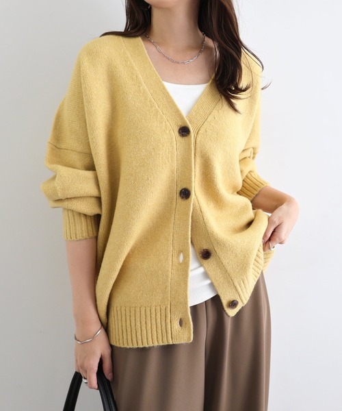 セール】【新色追加】Vネック長袖ニットカーディガン（カーディガン