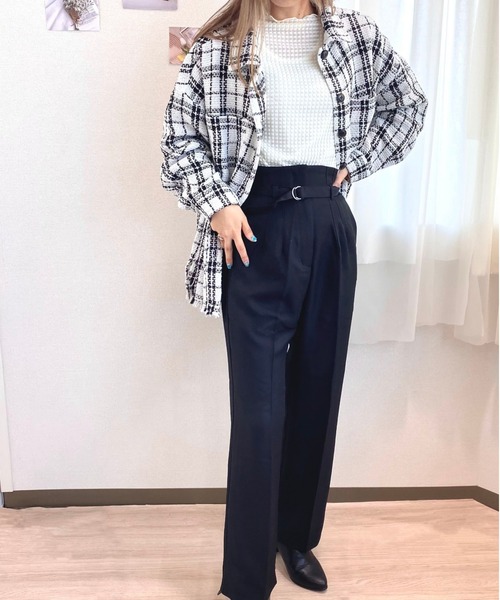 CECIL McBEE（セシルマクビー）の「ツイードジャケット（テーラードジャケット・レディース・ブラック/ホワイト・MEDIUM/LARGE）」の5枚目の写真