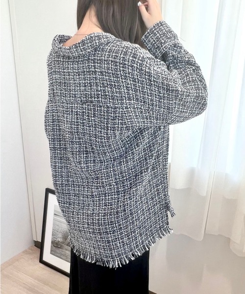 CECIL McBEE（セシルマクビー）の「ツイードジャケット（テーラードジャケット・レディース・ブラック/ホワイト・MEDIUM/LARGE）」の10枚目の写真