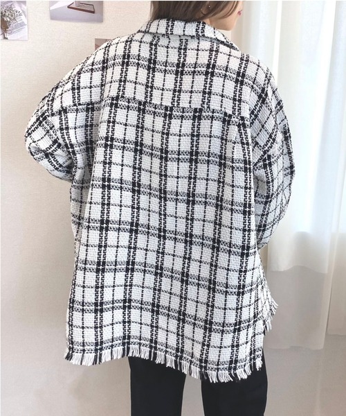 CECIL McBEE（セシルマクビー）の「ツイードジャケット（テーラードジャケット・レディース・ブラック/ホワイト・MEDIUM/LARGE）」の7枚目の写真