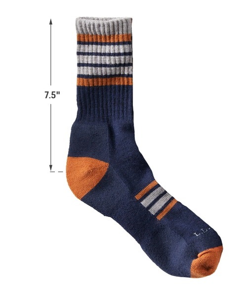 L.L.Bean(エルエルビーン)の「カタディン・ハイカー・ソックス、ストライプ(ソックス/靴下・メンズ・ネイビー系/ライトグレー系・MEDIUM/LARGE)」の3枚目の写真