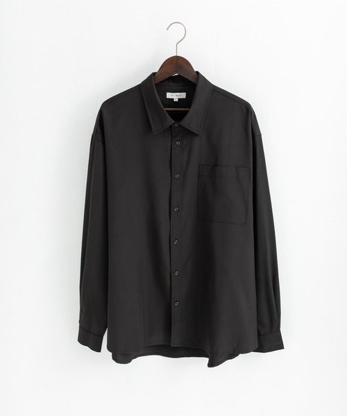 Rocky Monroe（ロッキーモンロー）の「新色追加 オーバーサイズ レギュラーカラーストレッチ長袖シャツ（シャツ/ブラウス・メンズ・ホワイト/ブラック/ネイビー/バーガンディー/ブルーグリーン/グレイッシュベージュ/チャコール/ブルー/グレー/ダークパープル/ブルーグレー/カーキ/グレー系・M/XL/L）」の18枚目の写真