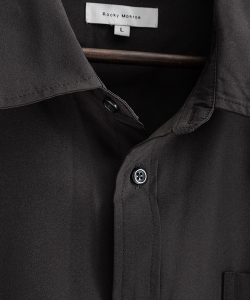 Rocky Monroe（ロッキーモンロー）の「新色追加 オーバーサイズ レギュラーカラーストレッチ長袖シャツ（シャツ/ブラウス・メンズ・ホワイト/ブラック/ネイビー/バーガンディー/ブルーグリーン/グレイッシュベージュ/チャコール/ブルー/グレー/ダークパープル/ブルーグレー/カーキ/グレー系・M/XL/L）」の14枚目の写真