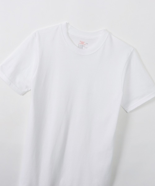 HANES(ヘインズ)の「【Hanes/ヘインズ】キッズ 【2枚組】リングスパンコットンクルーネックTシャツ(Tシャツ/カットソー・キッズ・ホワイト・130/140/150/160)」の3枚目の写真