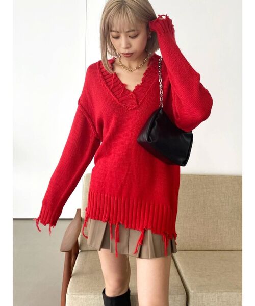 EMODA（エモダ）の「ヘムカットプリーツミニスカート（スカート・レディース・ブラック/ベージュ・SMALL/MEDIUM）」の16枚目の写真