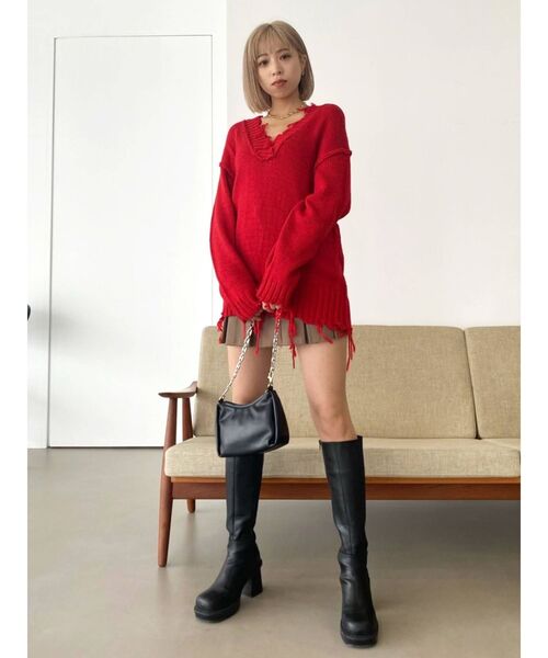 EMODA（エモダ）の「ヘムカットプリーツミニスカート（スカート・レディース・ブラック/ベージュ・SMALL/MEDIUM）」の17枚目の写真