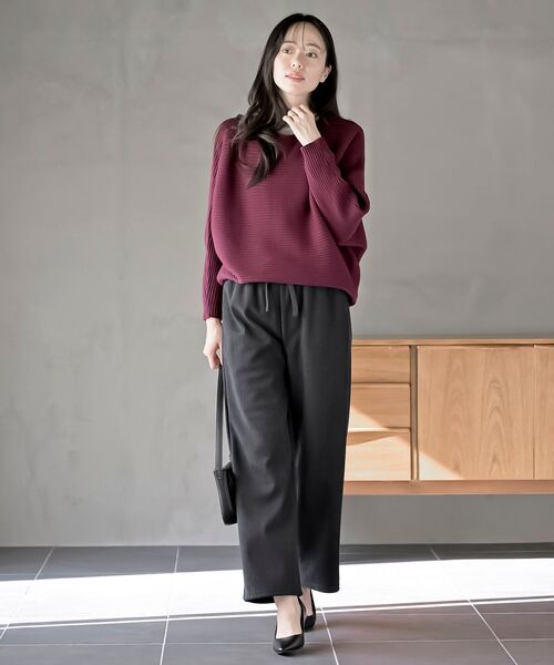 rps(アールピーエス)の「ドルマンリブニットプルオーバー(ニット/セーター・レディース・ダークグリーン/ブルー/アイボリー/ボルドー/イエロー系その他/グレイッシュベージュ/ブラック・M/フリー)」の8枚目の写真