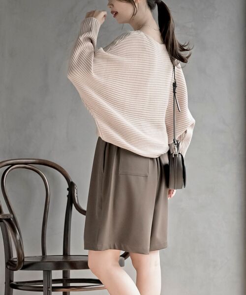 rps(アールピーエス)の「ドルマンリブニットプルオーバー(ニット/セーター・レディース・ダークグリーン/ブルー/アイボリー/ボルドー/イエロー系その他/グレイッシュベージュ/ブラック・M/フリー)」の14枚目の写真