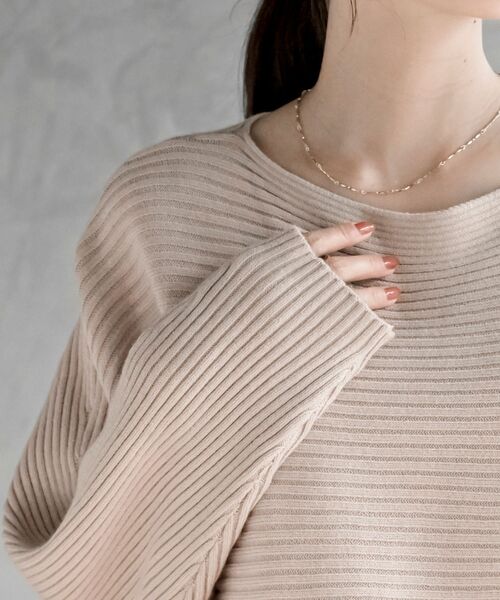 rps(アールピーエス)の「ドルマンリブニットプルオーバー(ニット/セーター・レディース・ダークグリーン/ブルー/アイボリー/ボルドー/イエロー系その他/グレイッシュベージュ/ブラック・M/フリー)」の16枚目の写真