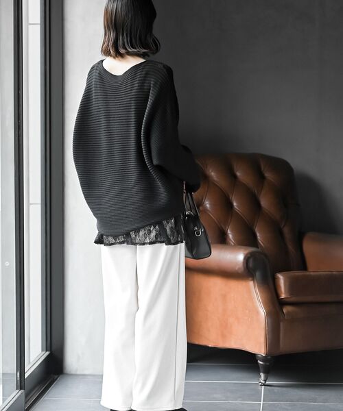 rps(アールピーエス)の「ドルマンリブニットプルオーバー(ニット/セーター・レディース・ダークグリーン/ブルー/アイボリー/ボルドー/イエロー系その他/グレイッシュベージュ/ブラック・M/フリー)」の18枚目の写真