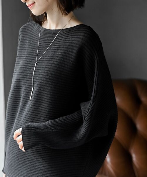 rps(アールピーエス)の「ドルマンリブニットプルオーバー(ニット/セーター・レディース・ダークグリーン/ブルー/アイボリー/ボルドー/イエロー系その他/グレイッシュベージュ/ブラック・M/フリー)」の21枚目の写真