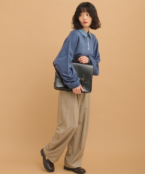 MERLOT(メルロー)の「ワイドポロスウェット(スウェット・レディース・ブラック/レッド/ブルー・FREE)」の11枚目の写真