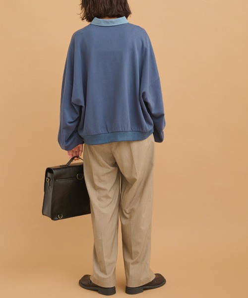 MERLOT(メルロー)の「ワイドポロスウェット(スウェット・レディース・ブラック/レッド/ブルー・FREE)」の12枚目の写真