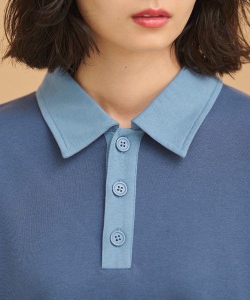 MERLOT(メルロー)の「ワイドポロスウェット(スウェット・レディース・ブラック/レッド/ブルー・FREE)」の4枚目の写真