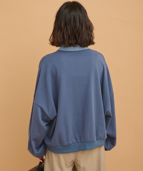 MERLOT(メルロー)の「ワイドポロスウェット(スウェット・レディース・ブラック/レッド/ブルー・FREE)」の9枚目の写真