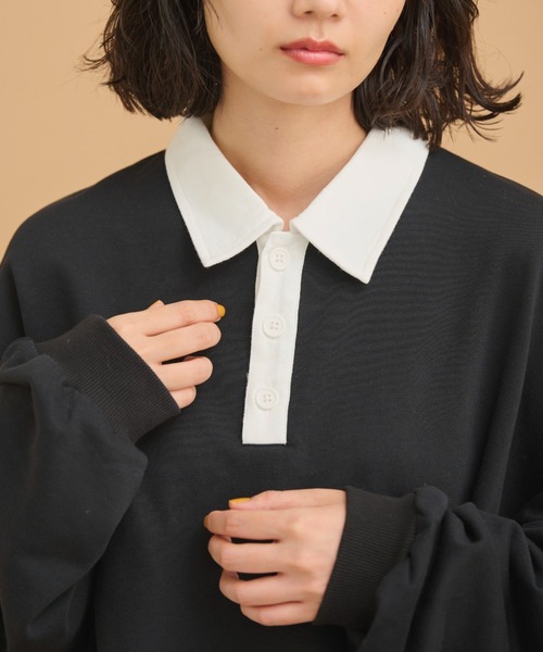 MERLOT(メルロー)の「ワイドポロスウェット(スウェット・レディース・ブラック/レッド/ブルー・FREE)」の20枚目の写真