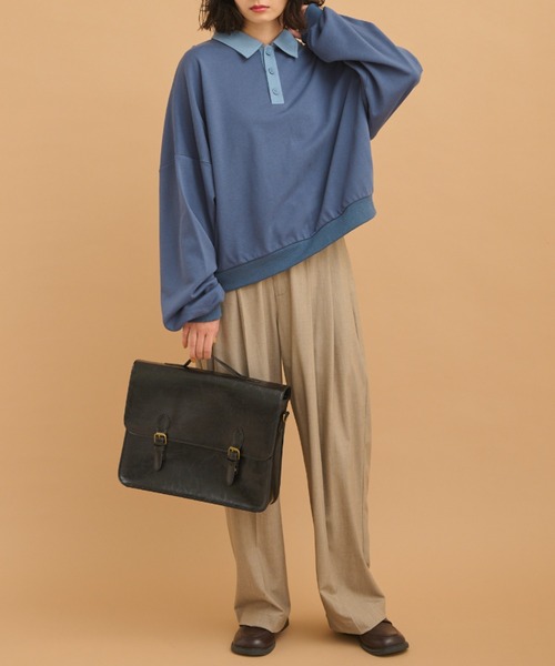 MERLOT(メルロー)の「ワイドポロスウェット(スウェット・レディース・ブラック/レッド/ブルー・FREE)」の10枚目の写真