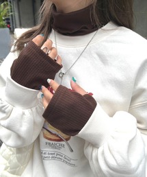 【低身長用サイズあり】指穴開きタートルネックニットソー