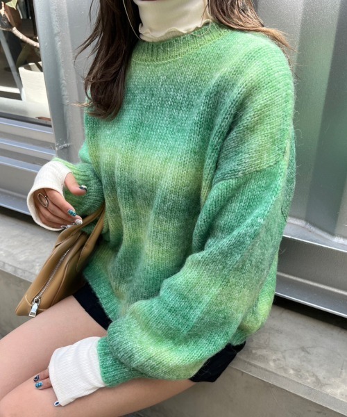 nemne store(ネンネストア)の「【低身長用サイズあり】指穴開きタートルネックニットソー(ニット/セーター・レディース・ブラック/ブラウン/オレンジ/ブルー/アイボリー/ピンク/ライトブルー・SMALL/MEDIUM)」の11枚目の写真