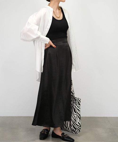 ＡＮＤＪ（アンドジェイ）の「【2022/AW】バンドカラーBIGシャツ ストライプシャツ（シャツ/ブラウス・レディース・ブルー/ホワイト/ブラック・M）」の20枚目の写真