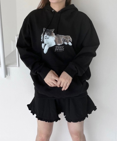 TITTY&CO.（ティティーアンドコー）の「TITTY&CO. × overprint cat print over size parker（パーカー・レディース・ホワイト/ブラック・MEDIUM/LARGE）」の16枚目の写真