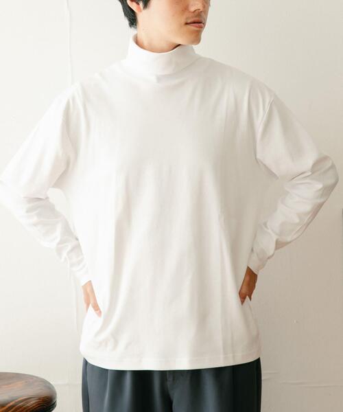 ITEMS URBANRESEARCH（アイテムズ アーバンリサーチ）の「シルケットスムース ハイネックカットソー（Tシャツ/カットソー・メンズ・ホワイト/ブラック/グレー系その他・MEDIUM/LARGE）」の6枚目の写真