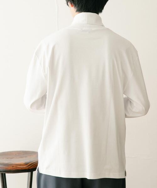 ITEMS URBANRESEARCH（アイテムズ アーバンリサーチ）の「シルケットスムース ハイネックカットソー（Tシャツ/カットソー・メンズ・ホワイト/ブラック/グレー系その他・MEDIUM/LARGE）」の4枚目の写真