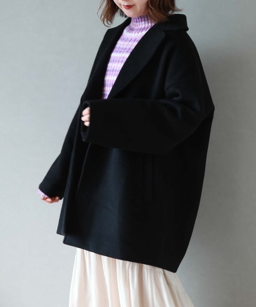 archives（アルシーヴ）の「’ウールミドルチェスターコート’（チェスターコート・レディース・グレー/グレイッシュベージュ/ベージュ/ブラック・MEDIUM）」の14枚目の写真